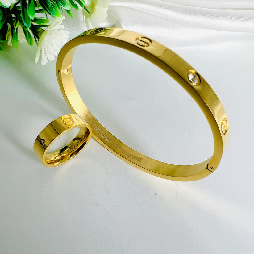 Cartier Diamond Love Bracelet And Ring Set