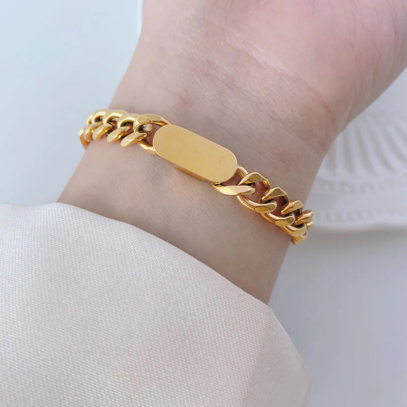 Gold Plated Stainless Steel Chain  Bracelet