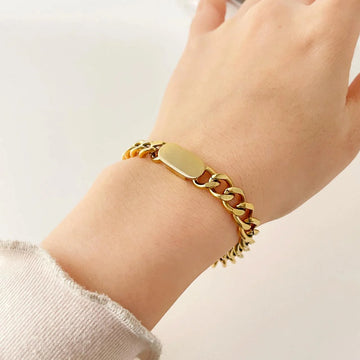 Gold Plated Stainless Steel Chain  Bracelet